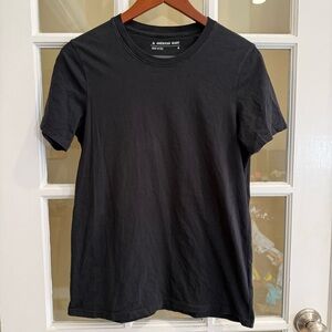 American Giant T-Shirt Womens Short Sleeve Classic Cotton Crew Tee Black S